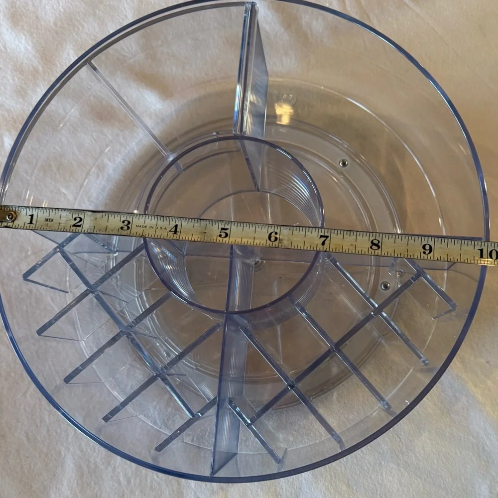NEW iDesign Clear Plastic Lazy Susan Carousel Turntable Organizer with Dividers